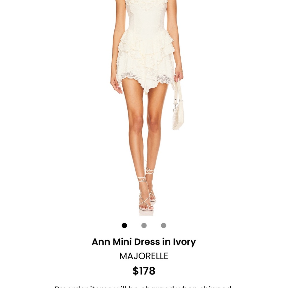 Cream Lace Ruffle Dress - Picture 2 of 2